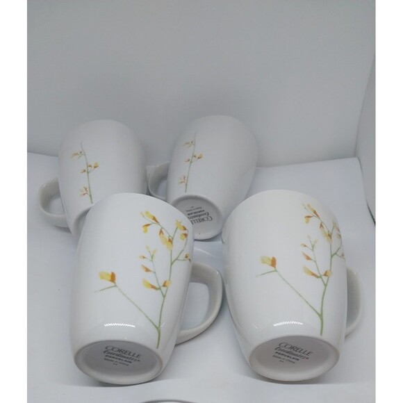 4 Corelle Kobe Coordinates Dishes Squared Big Porcelain Cups Mugs - Picture 7 of 10